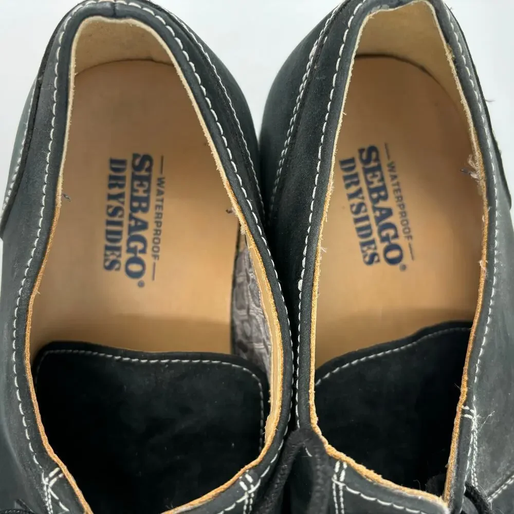 Sebago Shoes Mens‎ Size 10 Black Lace Up Waterproof Nubuck Suede Dryside Rutland